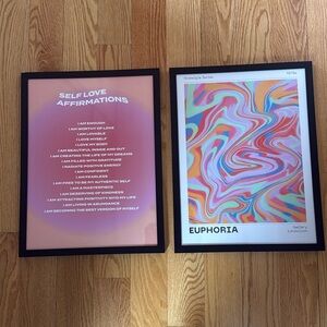 2 Framed Positive Affirmations Posters